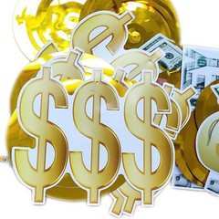 Money Theme Decoration KIT Bill Dollar Signs Birthday Banner & Hanging Swirls…