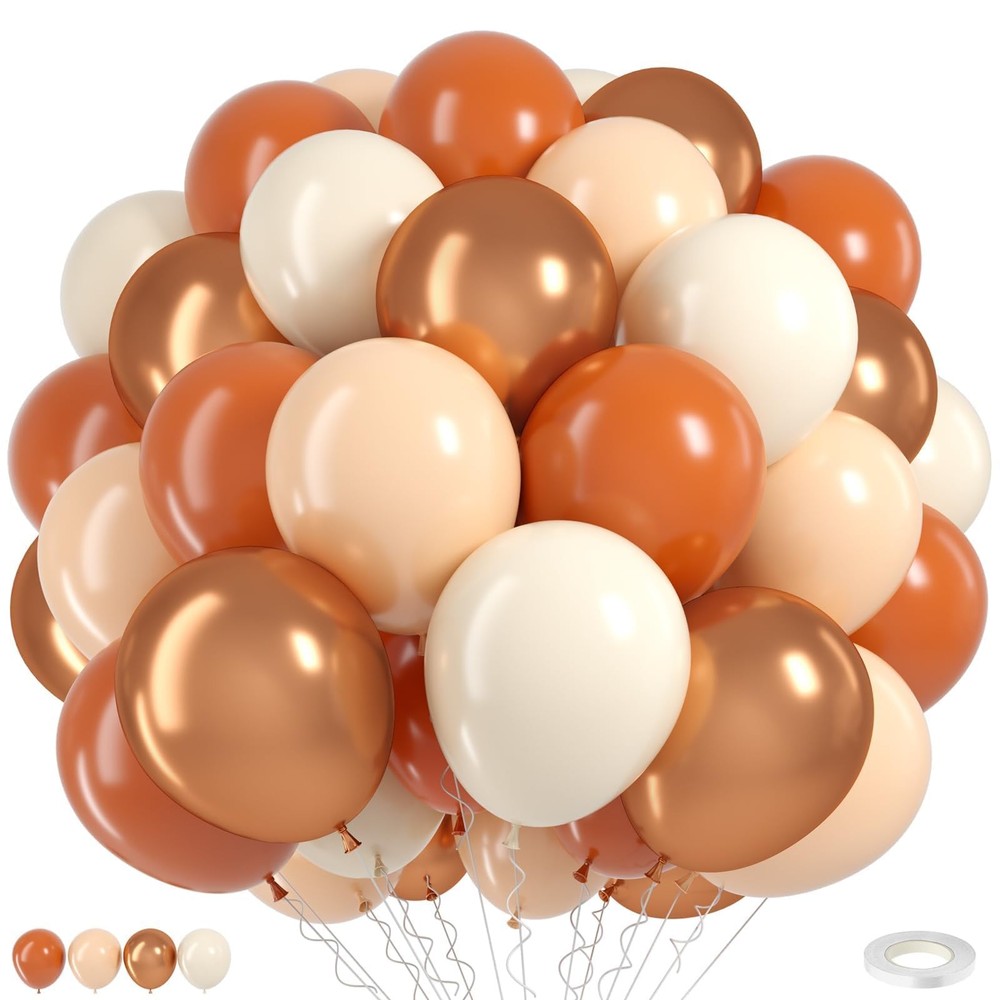 Balloons Fall Baby Shower Burnt Orange Terracotta Party Decorations 55pc