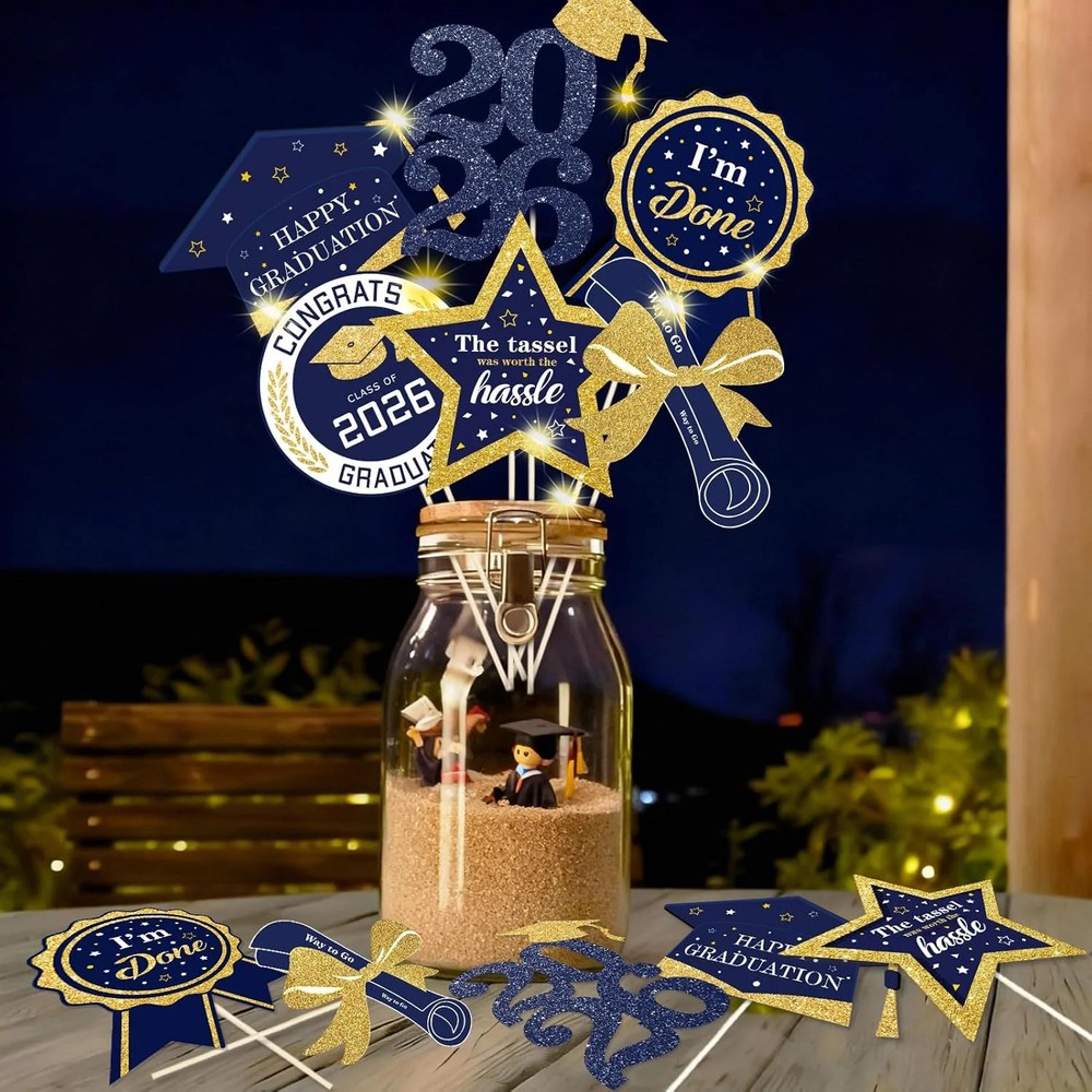 Graduation Party Centerpieces Decorations for Tables Class of 2026-30pcs Glitter