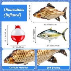 White 12 Fish-Shape Bobber Foil Balloons – Inflatable Design