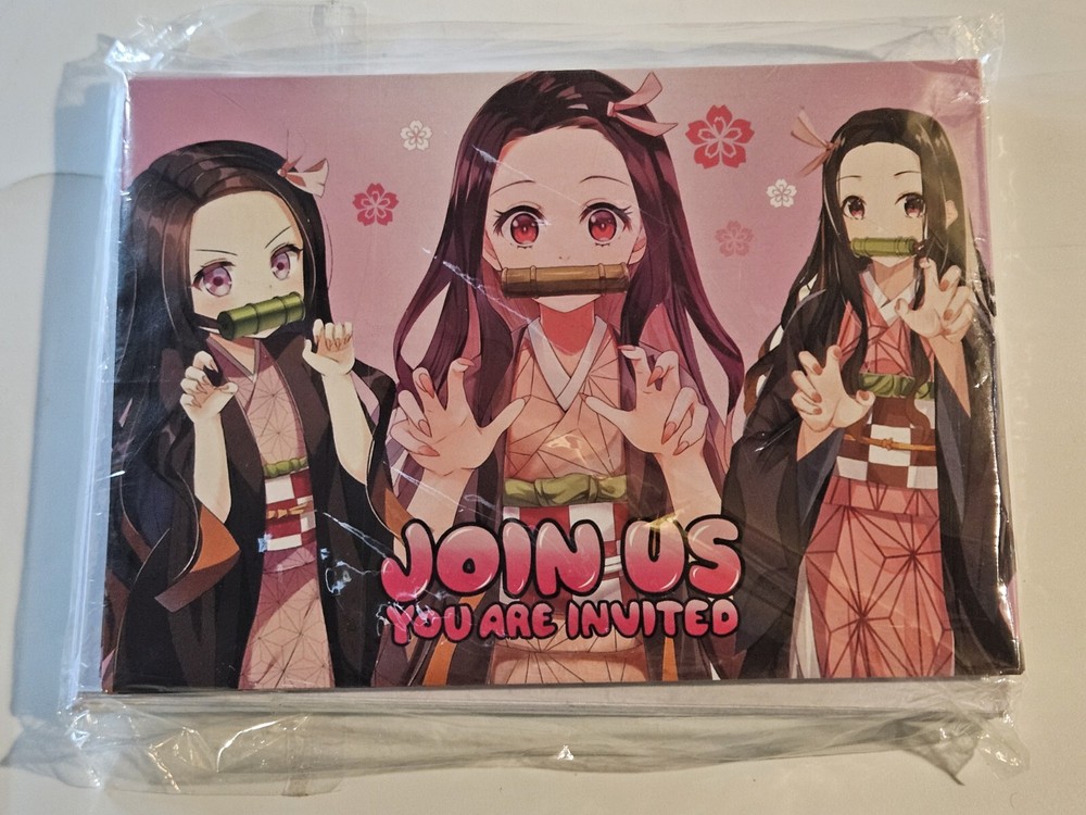 Anime Demon Slayer Kimetsu no Yaiba Theme Birthday Party Invitations & Envelopes
