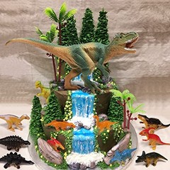 26 PCS Dinosaur Cake Toppers With Dinosaur Eggs Leaves Trees Cake Dinosaur-e