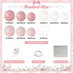 Pink Balloon Arch Kit 132Pcs Pink and White Balloon Arch Garland Kit Include …