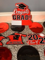 Graduation Party Decorations Red and Black 26 Pieces Class Of 2025