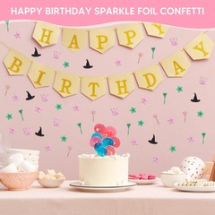 Bensbl 200 Pcs Pink and Green Glitter Confetti, Wicked Witch Themed Table Sca…