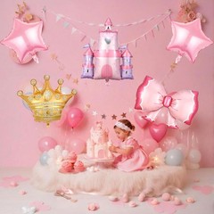 Castle Balloons 5 Pcs Princess Balloons Pink Castle Balloon for Baby Shower P…