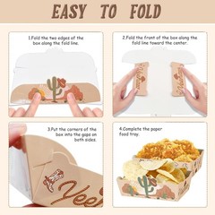 24 Pcs Western Theme Food Trays Cowboy Birthday Party Decorations Western party