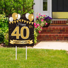 Happy 40Th Birthday Yard Sign for Men Large 40Th Birthday Decorations Yard Signs