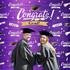 70.9×70.9″ Class of 2026 Graduation Backdrop Congrats Grad Party Decoration