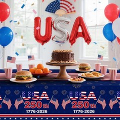 Vibrant 4th of July Table Decorations – 3 Patriotic Tablecloths (108 x 54 in)