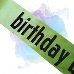 Decorit Birthday Brat Sash, Themed, 365 Party Girl Green