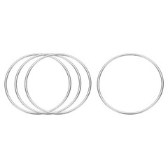 4 Pcs Metal Hoops for Crafts 3.1 Inch Dream Catcher Rings Silver