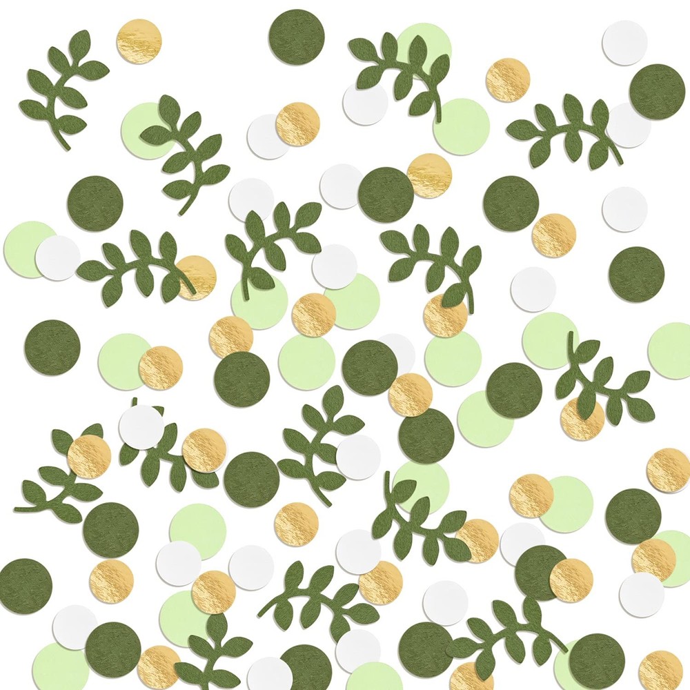 210 PCS Baby Shower Confetti Greenery Glitter Table Decor Eucalyptus Scatter