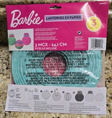 Barbie Decor Party Happy Birthday Dream Paper Lantern Set Of 3 Sz 9.5″ NEW