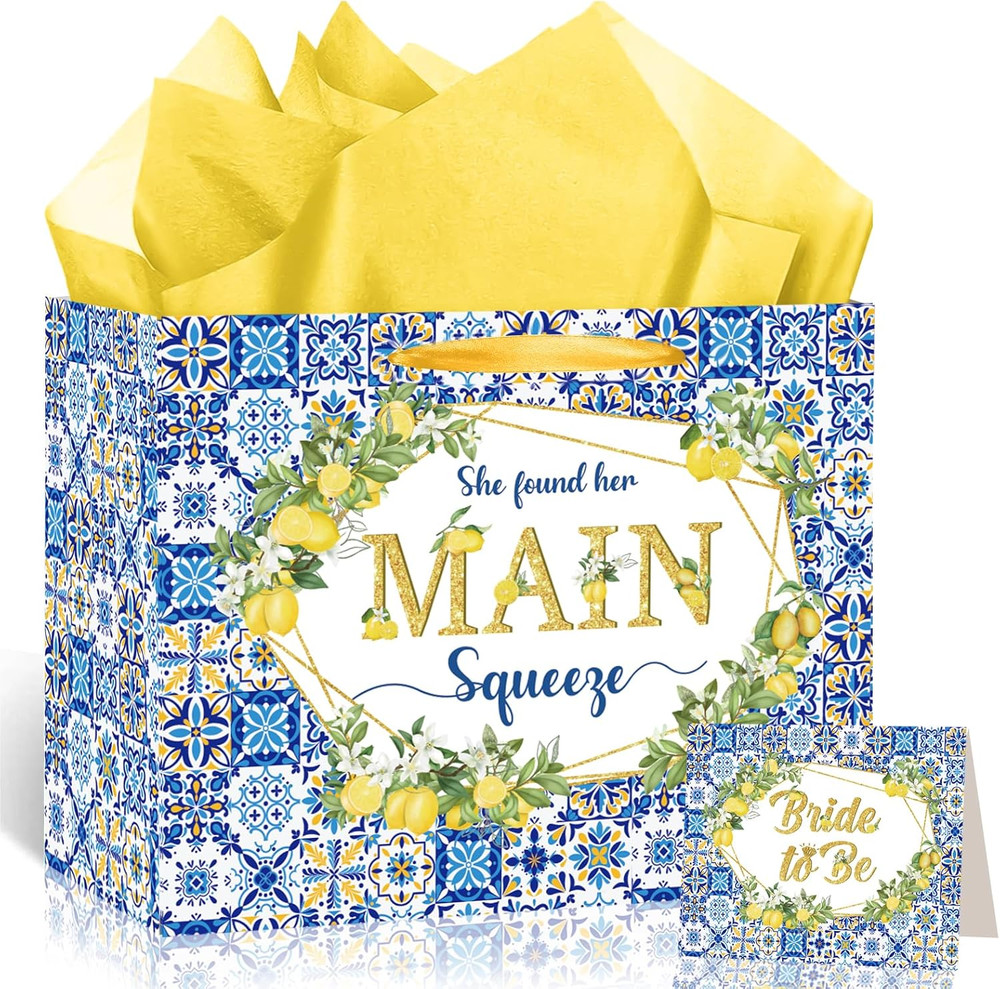 Capri Lemon Bridal Shower Gift Bags She Found Her Main Squeeze Party Favors Bags