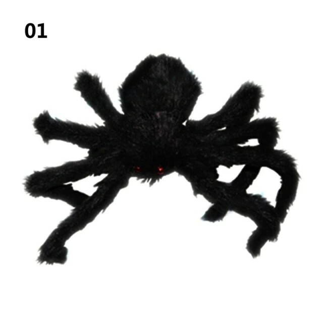 Super big plush spider made of wire and plush black and multicolour style 
