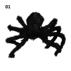 Super big plush spider made of wire and plush black and multicolour style 