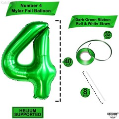 KatchOn, Dark Green Number 4 Balloons 40 Inch | 4 balloon Green for Birthday…