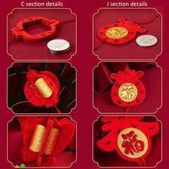 5Pcs Pendants Year Spring Festival Red Pendant Decorations Hanging Ornaments