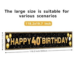 40th Birthday Decorations for Men & Women – Extra Large 6ft 40th birthday