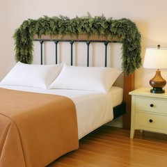 2Pcs 6 ft Christmas Cedar Garland-Realistic Cedar Pine Needles with 20 Pinecones