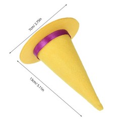 12Pcs Mini Felt Witch Hats Reusable Halloween Bottle Toppers Yellow Party Decor
