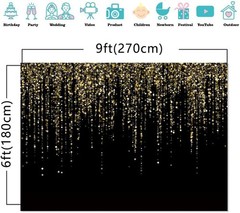 9x6FT Gold Spots Bokeh Photo Background Birthday Party Baby Shower Events Decor