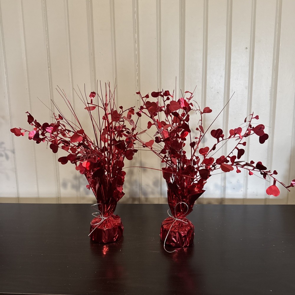 Valentine’s Day – Red – Love – Shiny Hearts Party Decor Balloon Weights 12”