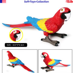 Realistic Bird Figurines Parrot Cockatiel Macaw PVC Animal Model Toy Garden Gift