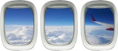 Airplane Wing Stickers – Plane Window Clings Clouds Wall Decor Full Color