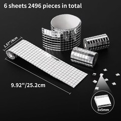 4720 Pcs Self-Adhesive Mirror Glass Mosaic Tiles Decorative Craft Wall Stickers