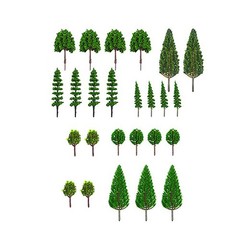 25pcs Mixed Miniature Model Trees for Train Layouts Diorama Decoration