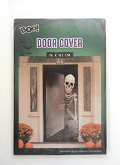 HALLOWEEN SKELETON DOOR COVER DRIPPING BLOOD POSTER PARTY WALL DECORATION SKULL