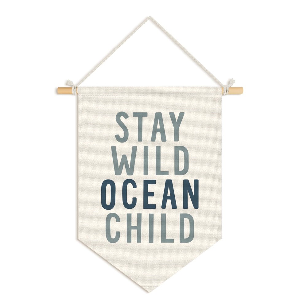 Ocean Nursery Decor, Stay Wild Ocean Child Wall Hanging Pennant Flag Banner, …
