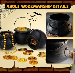 30 Pcs Black Candy Cauldron Kettles Mini Cauldron Plastic Cauldron Black Pot