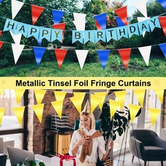 4-Pack 10m/32.8FT Triangle Pennant Banner Flag Metallic Fabric Bunting Party …