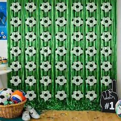 Vibrant Soccer Streamers Backdrop – 2 Pack | Perfect for 2026 Soccer Parties
