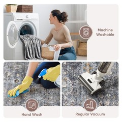 Runner Rug Hallway Washable Kitchen 2’7″ x 8′ (Rectangular), Grey