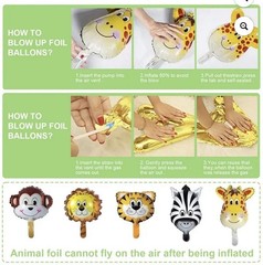 Safari Jungle Decor Birthday, table cover,balloons,cake toppers,sign,back drop