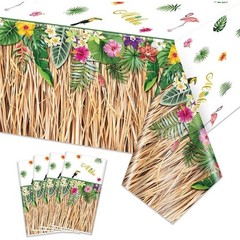 Hawaiian Luau Tablecloths Tropical Grass Skirt Design Party Decorations 51x86in