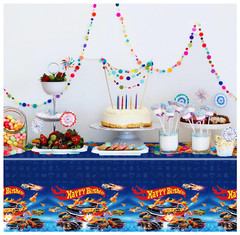 LANFUBEISI 3 pcs Birthday Decorations Tablecloth Racing Car Themed 107×53.9 In