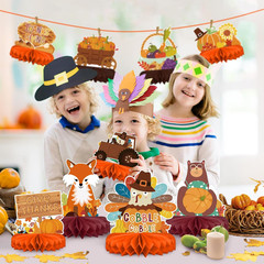 9PCS Premium Fall & Thanksgiving Party Decorations Set-Autumn Honeycomb Centerpc