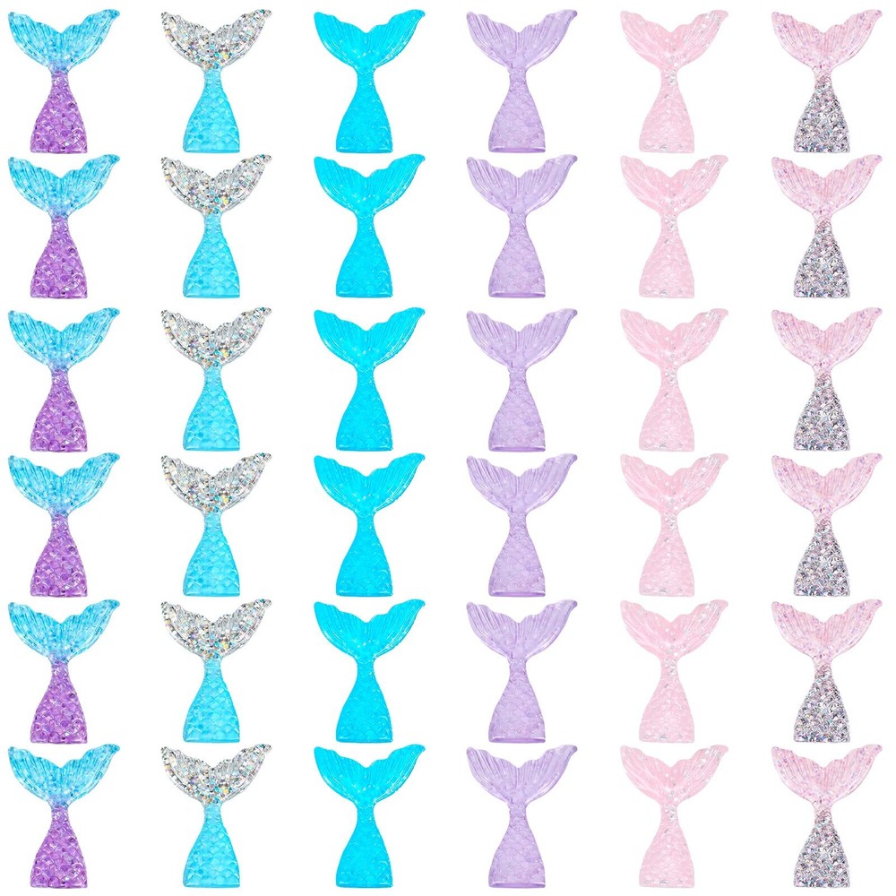 36 Pcs Mermaid Tail Cake Cupcake Toppers Mermaid Tail Figures Cake Decorations