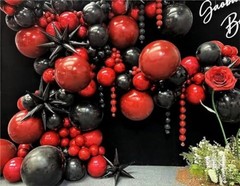 Black Gold Red Balloons Garland Arch Kit, 141Pcs Latex 141-black-gold-red