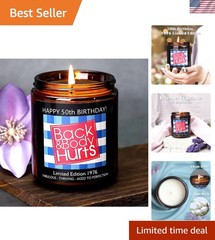 50th Birthday Candle Gifts for Her and Him Funny Gag Present Lavender Scented