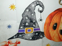 Halloween Backdrop Banner «A Little Boo is Almost Due» 5 x 3 Ft Pumpkin, Bats