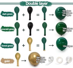 Emerald Green Gold Balloons Garland Double Dark Green Gold Balloons Hunter Fo…