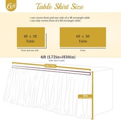 Rainbow Table Skirt for Birthday Party 6ft Unicorn Tulle Tutu Table Skirt for…