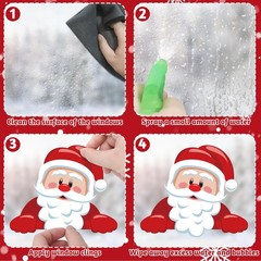 186PCS Christmas Decor, Window Clings, 9 Sheets Snowflake Colorful
