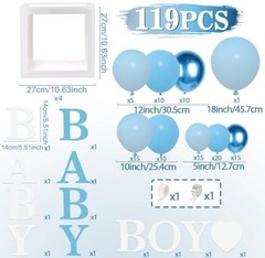 DataMoon Baby Shower Decorations for Boy – Navy Blue Baby Blue Different Size…